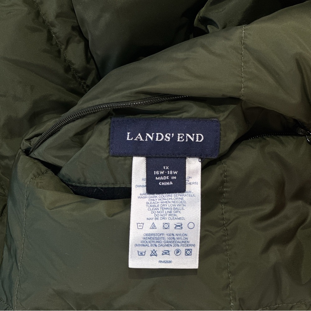 Lands’ End Women’s Plus Size Reversible Down Jacket 1X - Picture 6 of 10